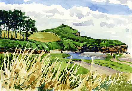Watercolour sketch, 'Summer on the Otter'