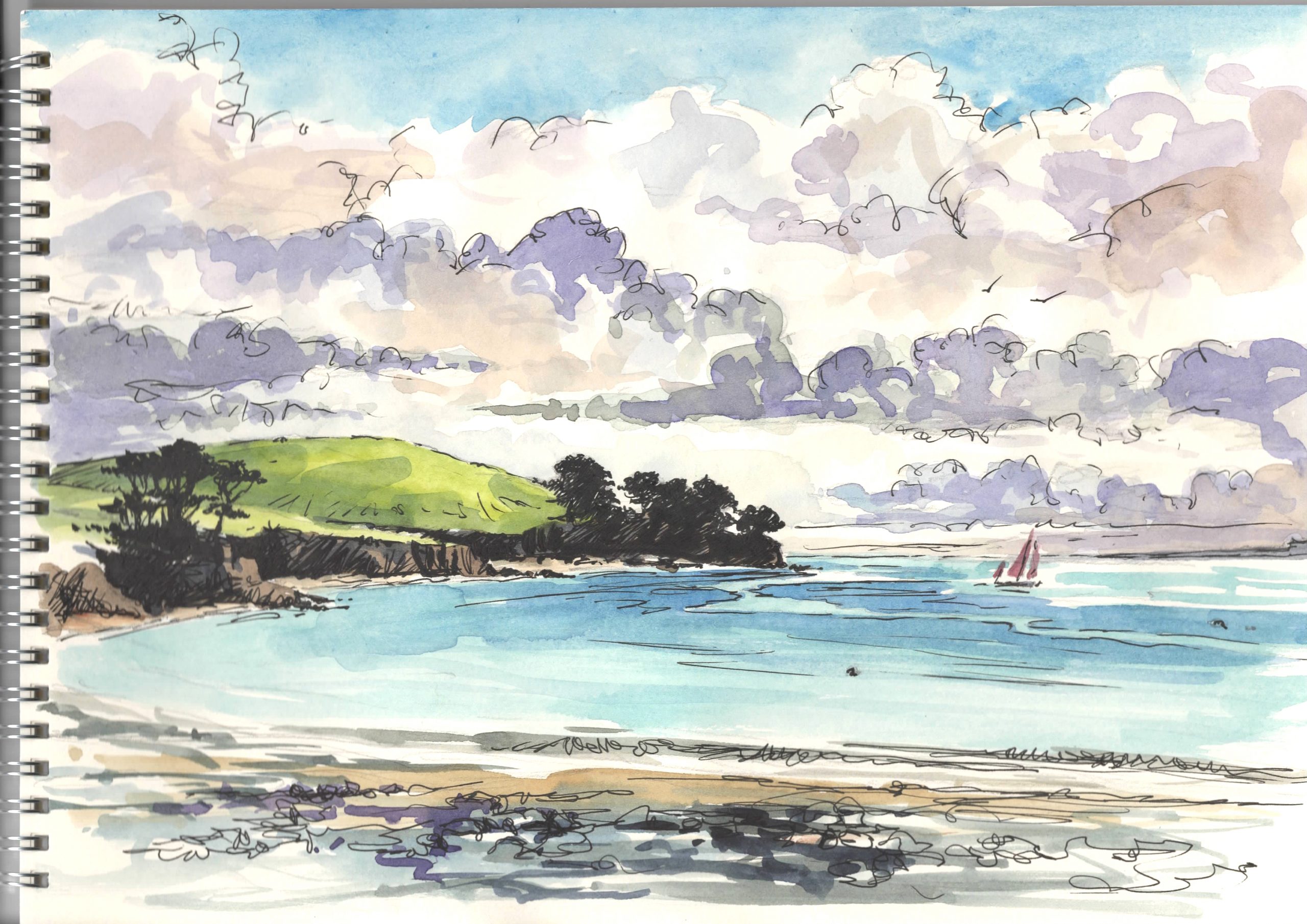 'Sketching on the Helford' - Nick Watton ~ artist and illustrator