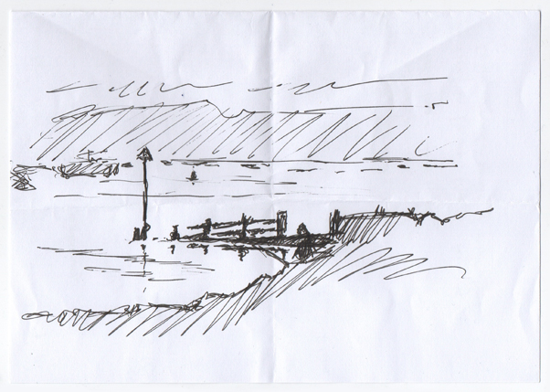 Quick pen sketch of the Mouth Of The Exe.